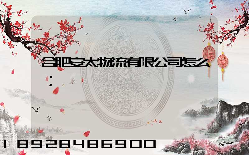 合肥安太物流有限公司怎么樣
